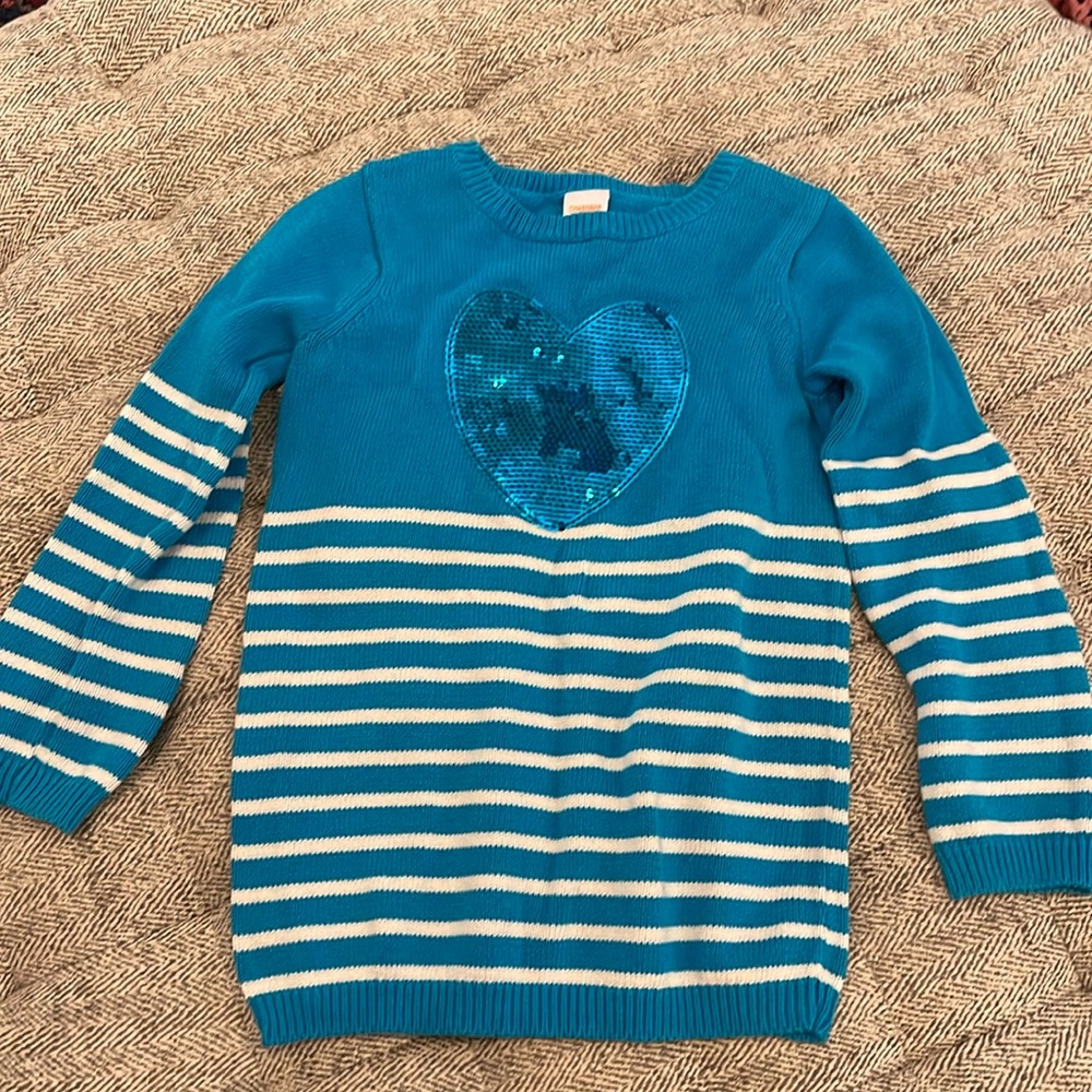Gymboree striped heart sweater size S (5/6)